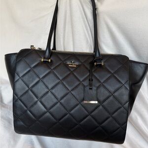 Kate Spade Black Quilted Valerie Tote Bag